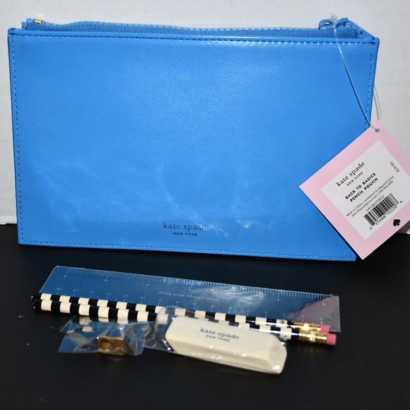 Kate Spade Back To Basics  Pencil Pouch in Blue - Picture 4 of 4